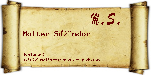 Molter Sándor névjegykártya